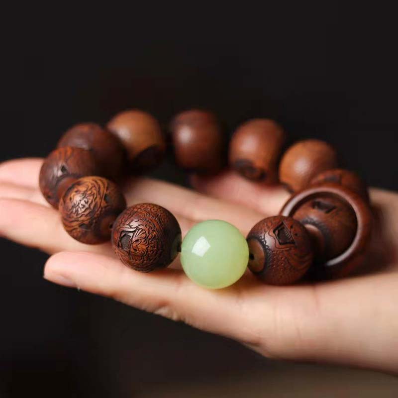 Wear FengShui Tibetan Rosewood Engraving Tiger Protection Bracelet