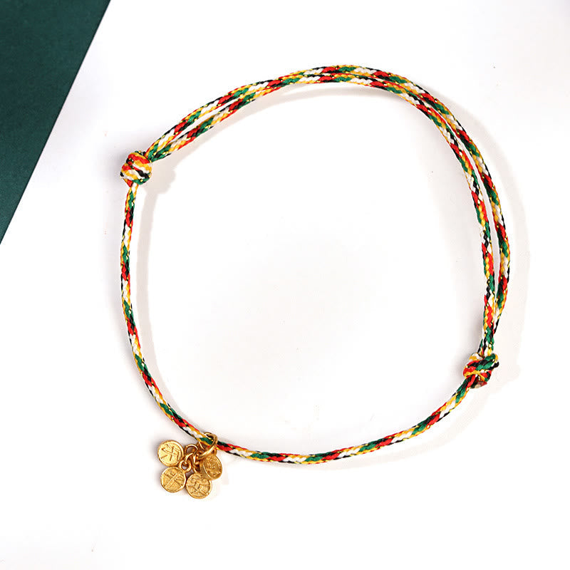 Wear FengShui Auspicious Fu Character Peace And Joy Luck Handmade Multicolored Child Adult Bracelet