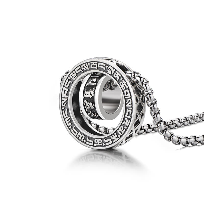 Wear FengShui Tibetan Om Mani Padme Hum Carved Peace Purity Chain Necklace Pendant