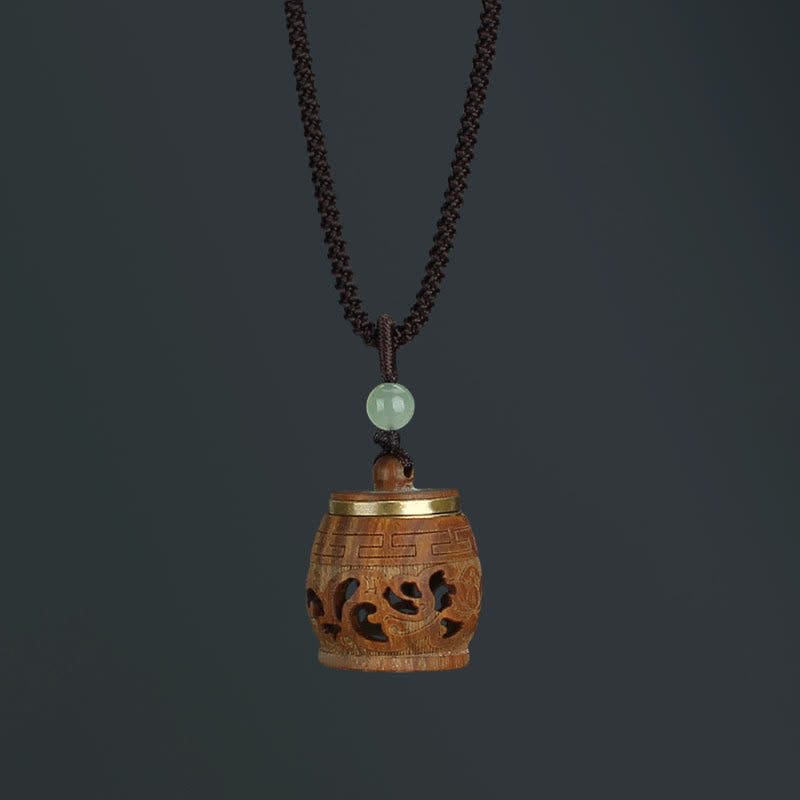 Wear FengShui Tibet Green Sandalwood Rosewood Om Mani Padme Hum Lotus Positive Soothing Necklace Pendant