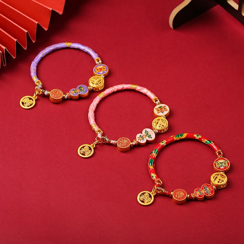 Wear FengShui Tibetan Gourd Fortune Happiness Lion Wealth Luck Bracelet