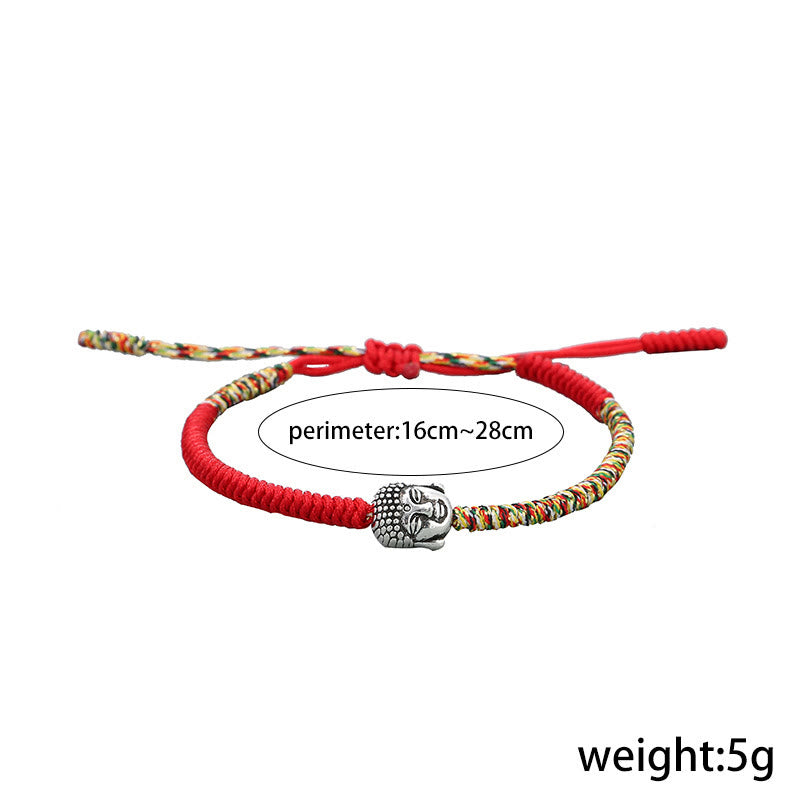 Wear FengShui Handmade Colorful King Kong Knot Buddha Serenity String Bracelet
