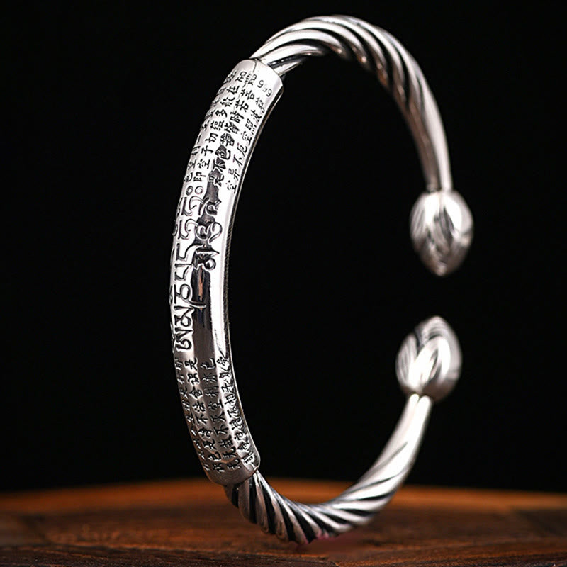 Wear FengShui Tibetan Om Mani Padme Hum Heart Sutra Purity Cuff Bracelet