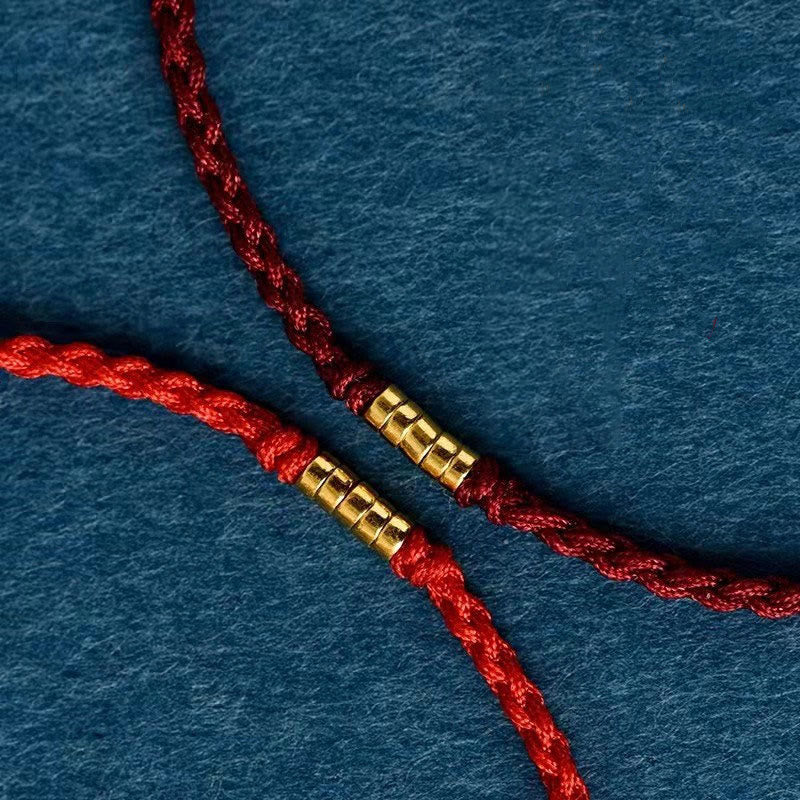 Wear FengShui "Blessings for Clear Connections" 925 Sterling Silver Lucky Golden Bead String Bracelet Anklet Includes Gift Message Card