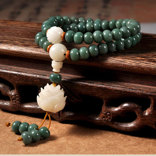Wear FengShui Lotus Cyan Bodhi Seed Success Bracelet