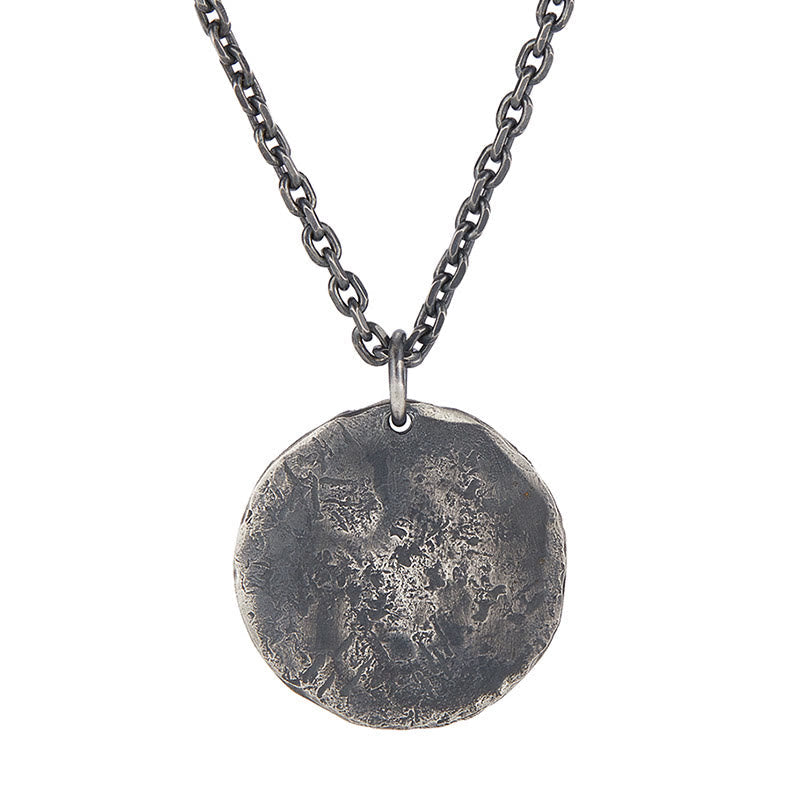 Wear FengShui 990 Sterling Silver Yin Yang Hammer Texture Harmony Necklace Pendant