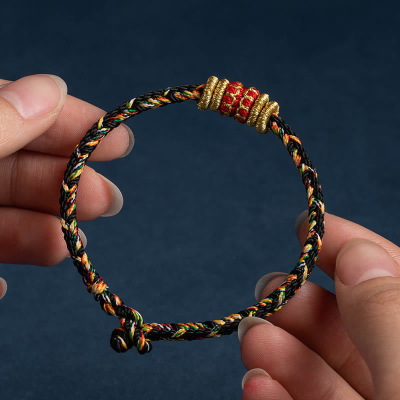 Wear FengShui Tibet Handmade Chinese Zodiac Natal Buddha Luck Strength Braided String Bracelet