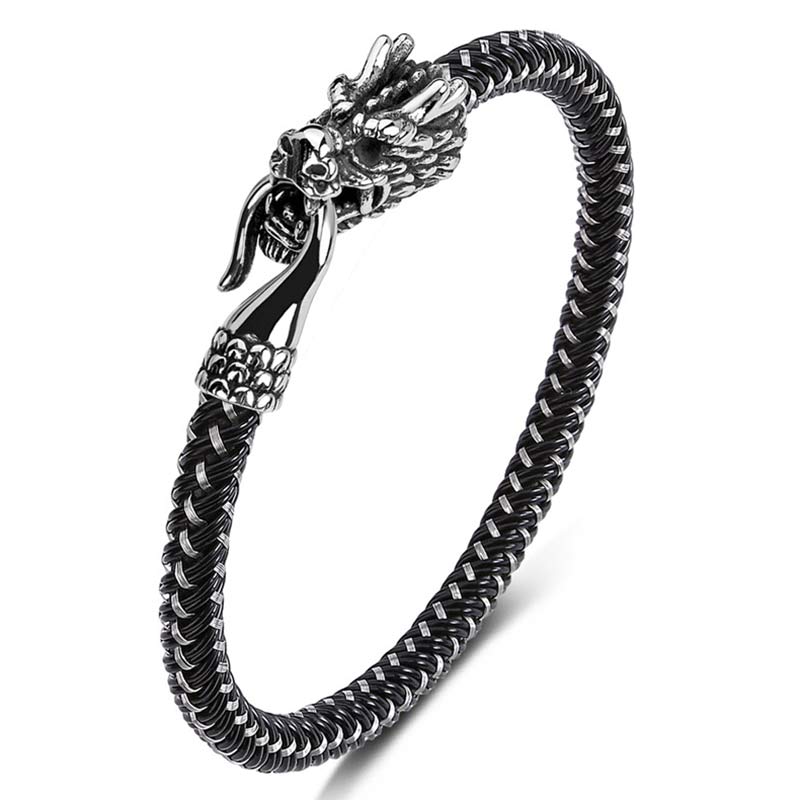 Wear FengShui Dragon Titanium Steel Protection Luck Bracelet