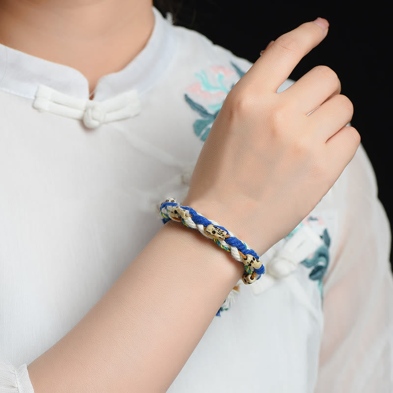 Wear FengShui Tibetan Zakiram Goddess of Wealth Bead Engraved Handmade Luck Bracelet