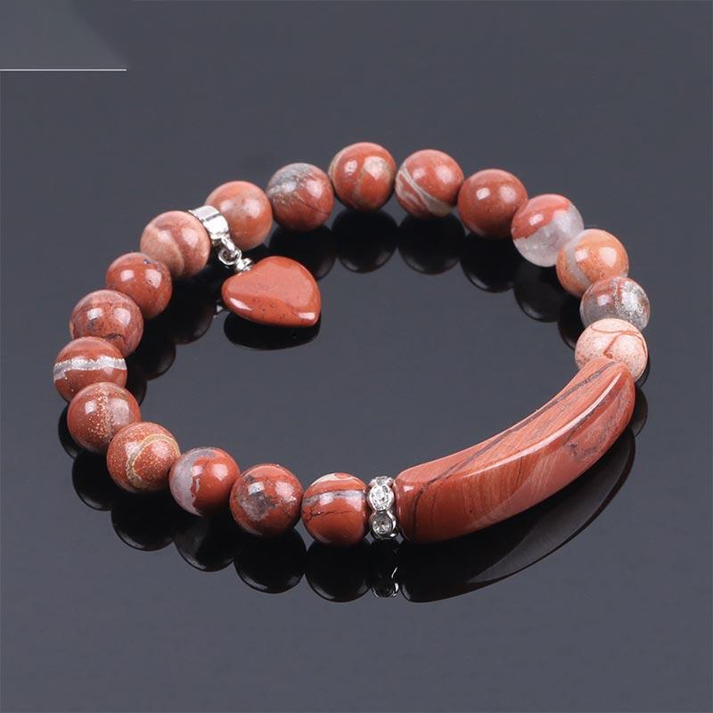 Wear FengShui Natural Quartz Love Heart Healing Beads Bracelet