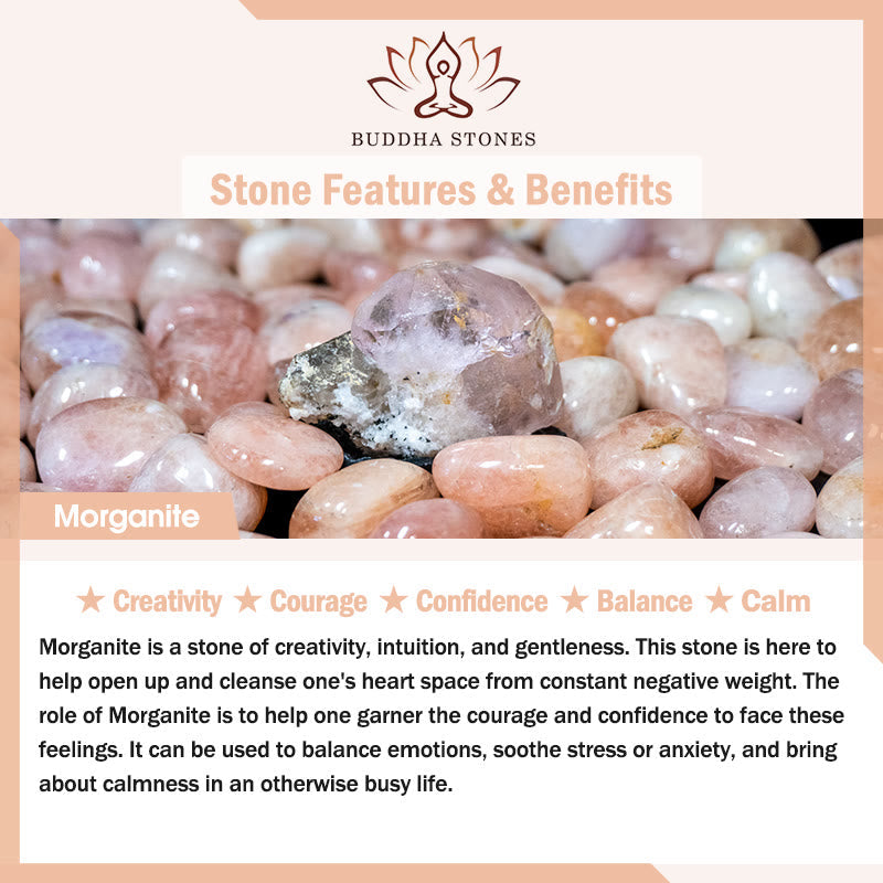 Wear FengShui Natural Morganite Confidence Butterfly Charm Bracelet