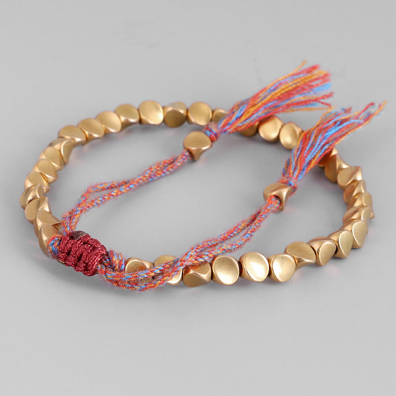 Wear FengShui Tibetan Copper Beads Healing Luck Bracelet