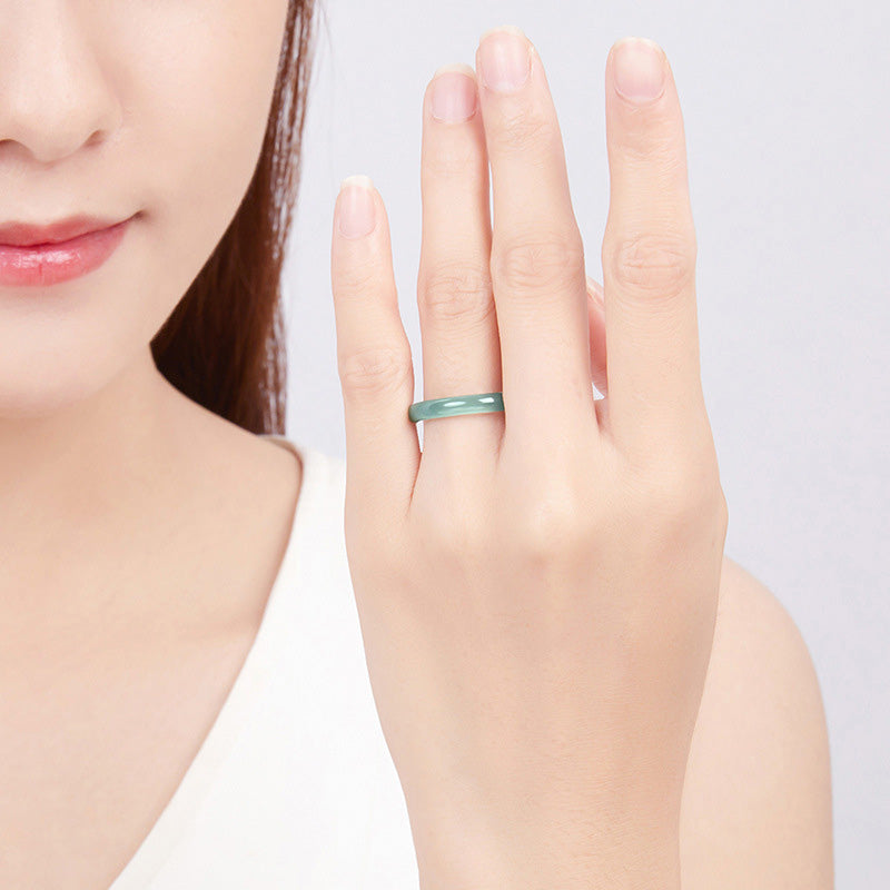 Wear FengShui Natural Jade Prosperity Protection Ring