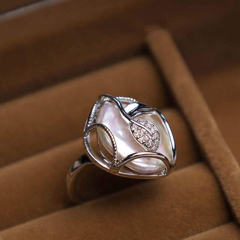 Wear FengShui Pearl Copper Plated Gold Flower Happiness Wealth Ring