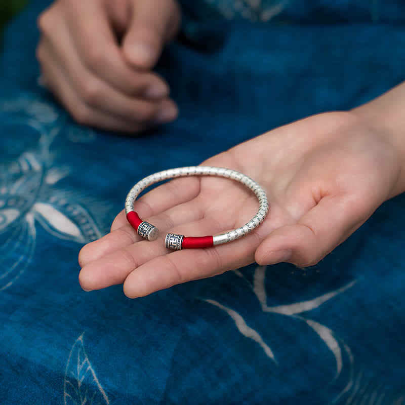 Wear FengShui Tibet Om Mani Padme Hum Luck Red String Bracelet Bangle
