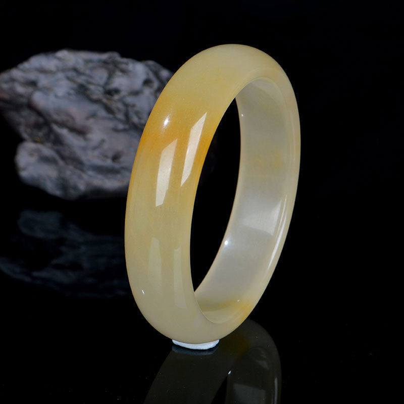 Wear FengShui Natural Golden Silk Jade Luck Wealth Bracelet Bangle