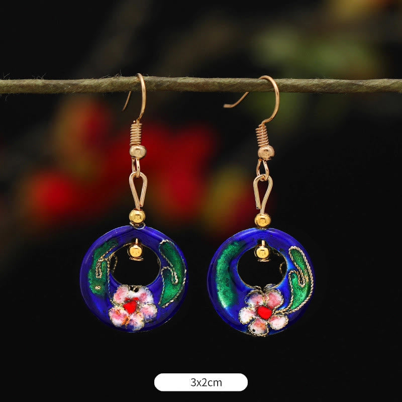 Wear FengShui Lotus Butterfly Flower Alloy Copper Enlightenment Drop Earrings