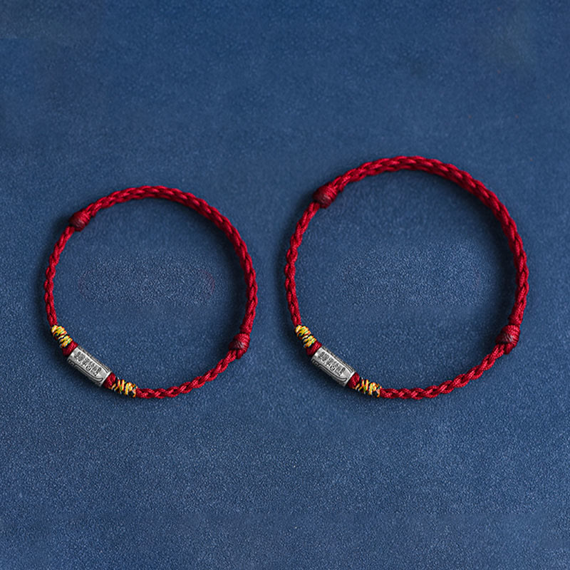 Wear FengShui Handcrafted 925 Sterling Silver Everything Goes Well Design Protection Strength Bracelet Anklet