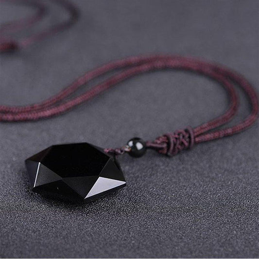 Buddha & Karma Black Obsidian Talisman - Necklace for Protection