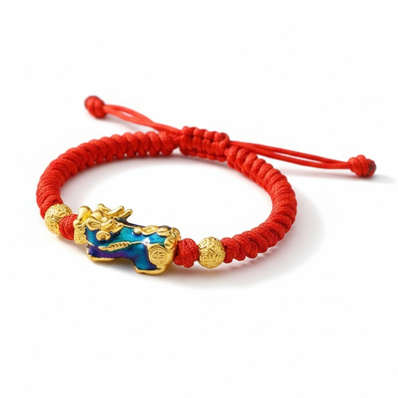 Buddha & Karma Color-Changing Pixiu Bracelet - Tibetan Red String