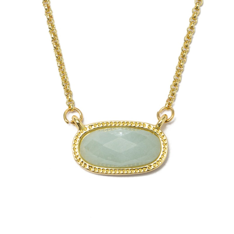 Buddha & Karma Crystal Pendant Necklace - Amethyst, Tiger Eye, Rose Quartz, Green Aventurine