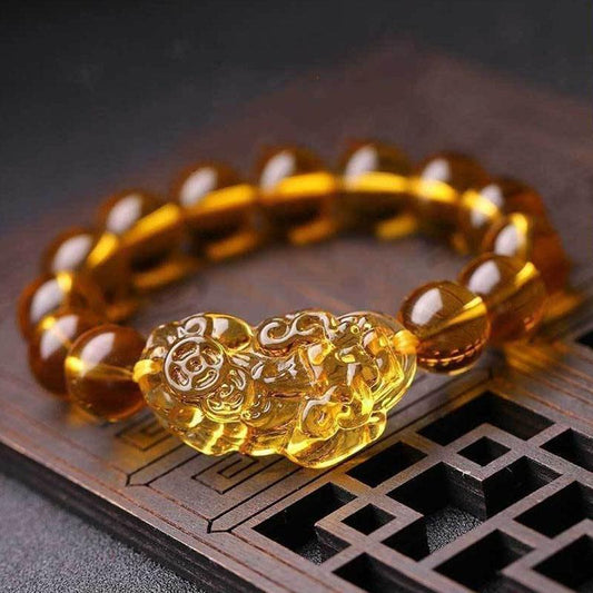 Buddha & Karma Citrine Pixiu Bracelet - Attract Wealth
