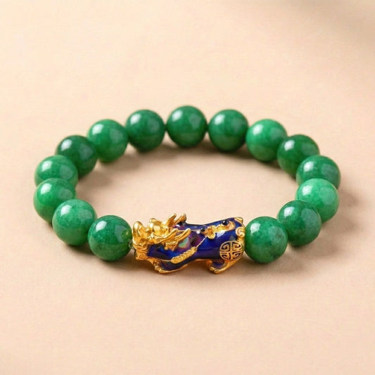 Buddha & Karma Green Jade Pixiu Bracelet - Abundance & Protection