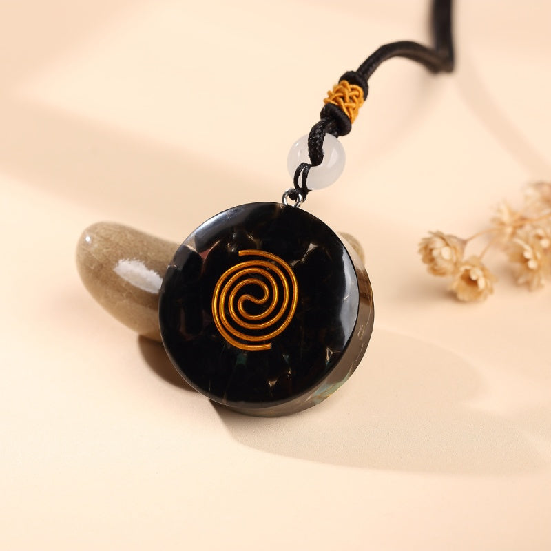 Buddha & Karma Black Tourmaline Metatron’s Cube Orgonite Protection Necklace