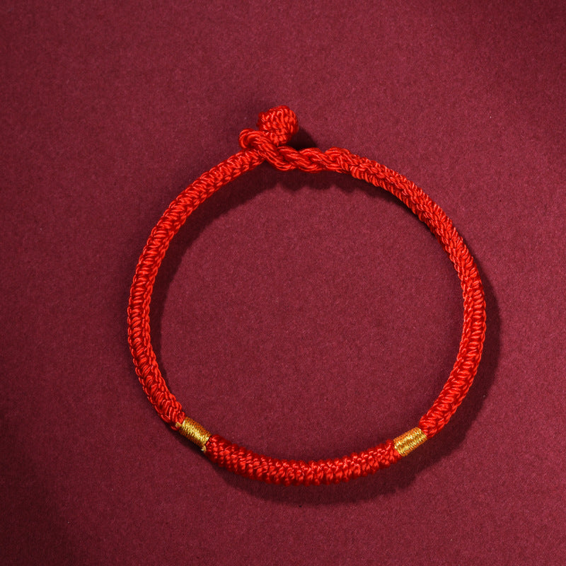 Handmade Vajra Knot Red String Bracelet – Zodiac Year Lucky Charm for Couples & Friends