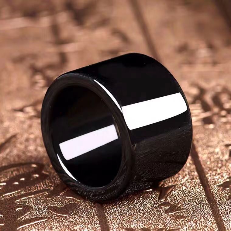 Premium Natural A-Grade Black Jadeite Ring for Men