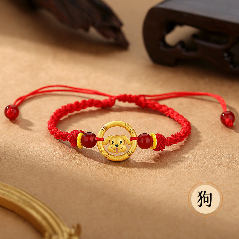 Red String Bracelet Featuring Chinese Zodiac Peace Circle and S925 Silver – Horse Year Good Luck Charm