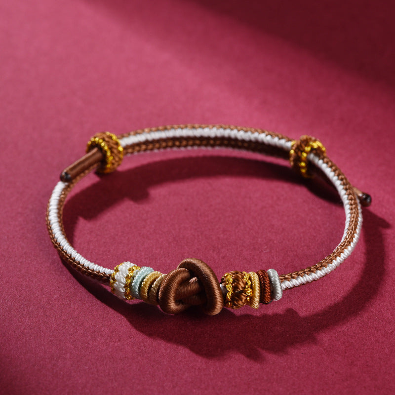 Handmade Red String Bracelet with Ignot Knot – A Good Fortune Amulet