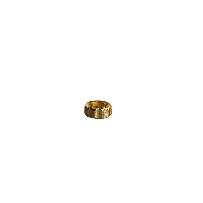 S925 Silver Bead Spacer Matte Spacer Silver-plated Ancient Gold DIY Gasket Wheel Bead Hand Rope Pendant Accessories