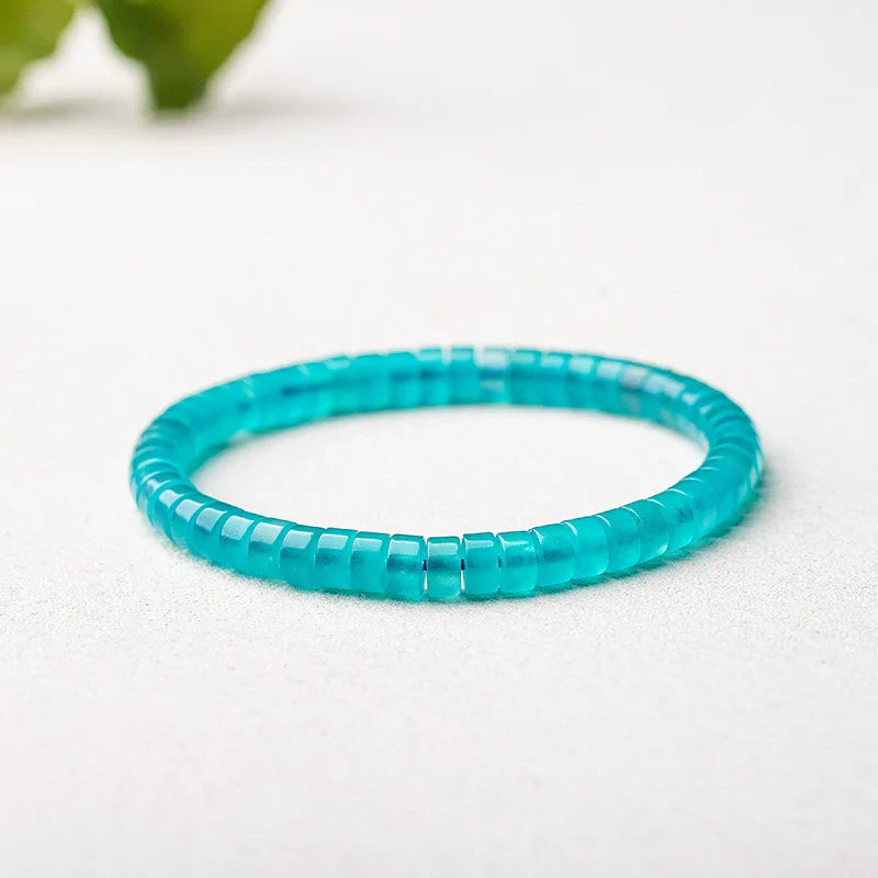 Natural Amazonite Straight-Cut Thin Slice Bracelet