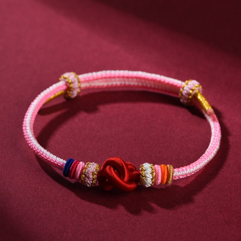 Handmade Red String Bracelet with Ignot Knot – A Good Fortune Amulet