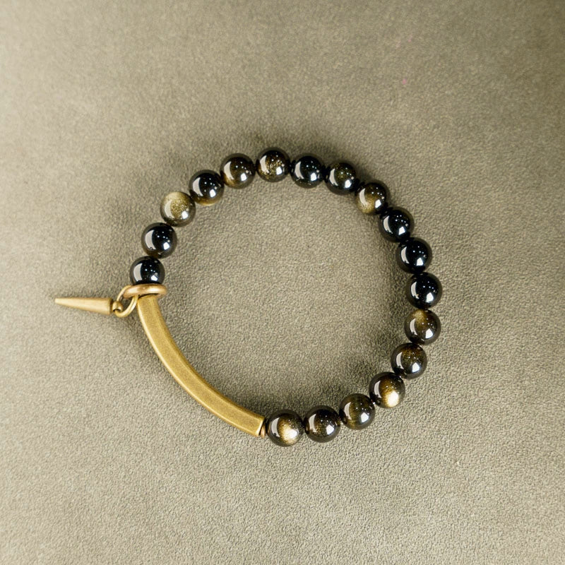 Natural Golden Obsidian Bracelet For Protection & Abundance
