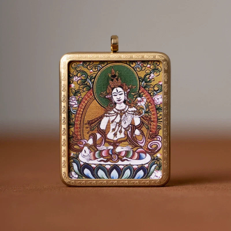 Tibetan Thangka  Amulet Talisman Pendant Necklace (35mm*45mm)