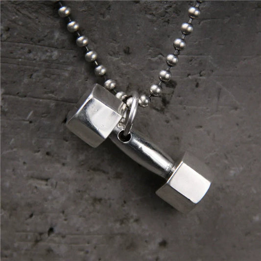 925 Sterling Silver Dumbbell Pendant