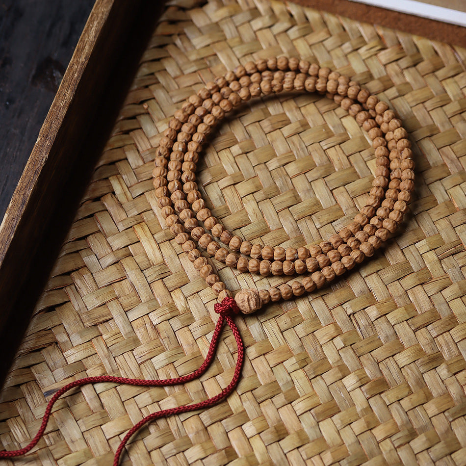 Tibetan Cypress Seed 108 Mala Beads – High Oil Ghost Face Prayer Bracelet
