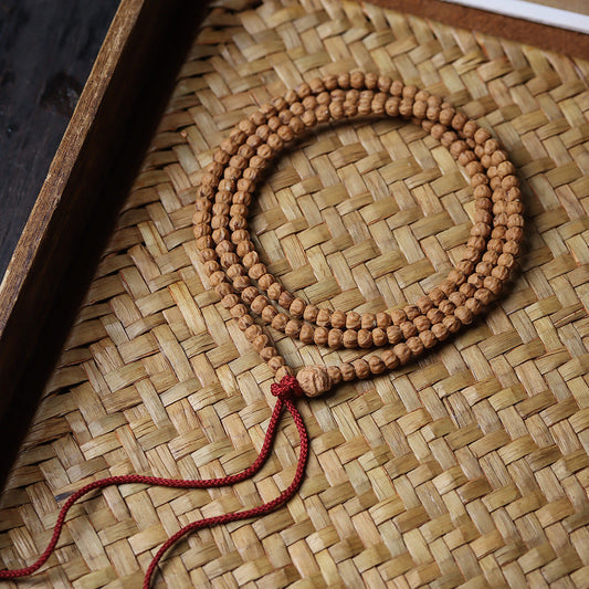 Tibetan Cypress Seed 108 Mala Beads – High Oil Ghost Face Prayer Bracelet