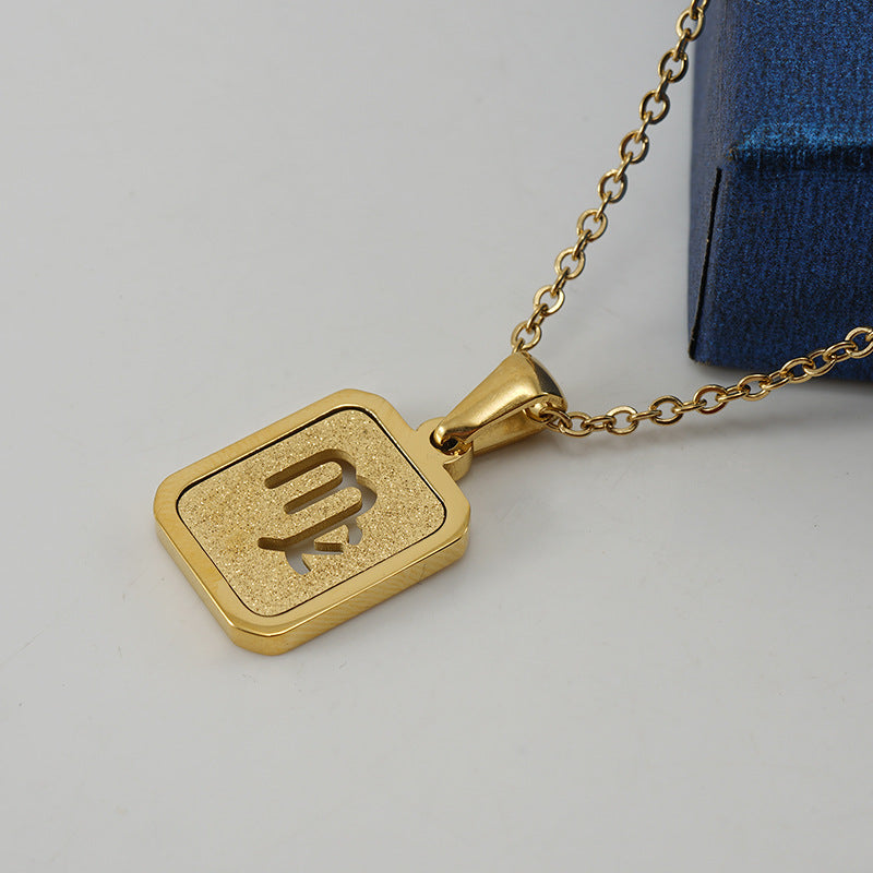 New Zodiac Sign Necklace – 12 Constellations Gold-Tone Titanium Steel Pendant
