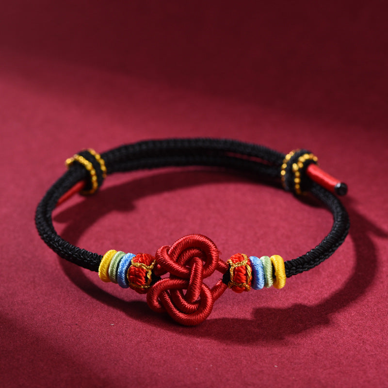 Handmade Red String Couple Bracelet with Lovers’ Knot – Zodiac Year Good-Luck Charm