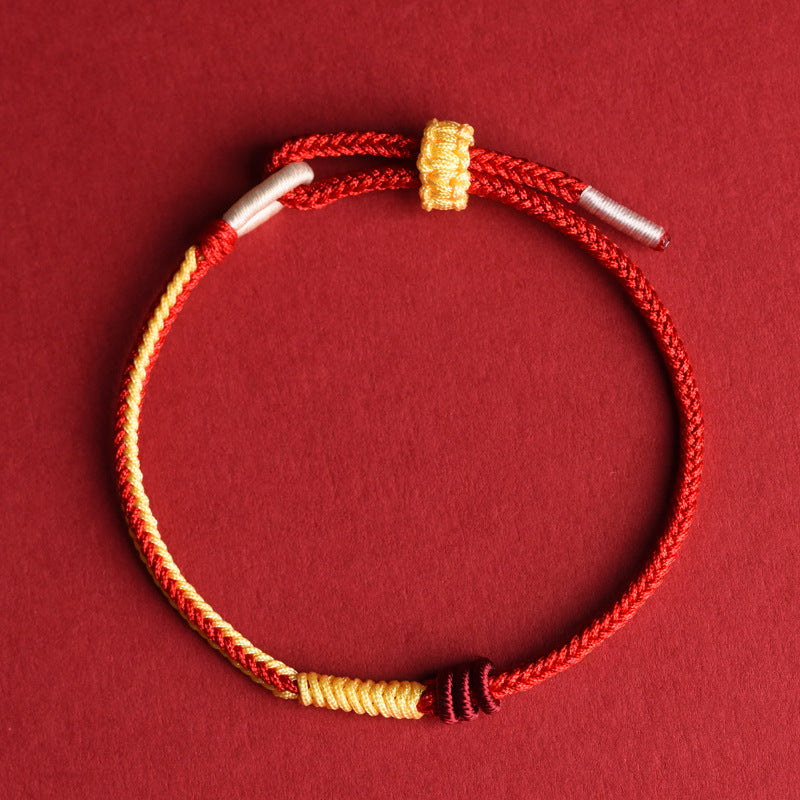 Year of the Fire Horse 2026 Twelve Flower God Handmade Red String Bracelet
