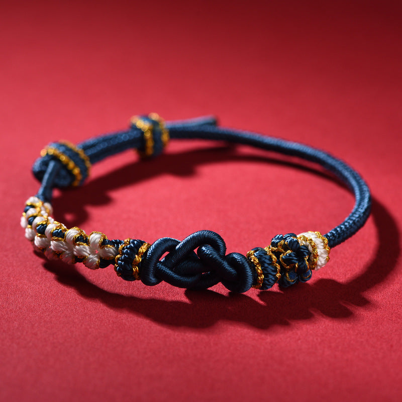 Handmade Red String Bracelet with Mandala Peach Blossom Knot – Couples’ Matching Set for Love and Connection