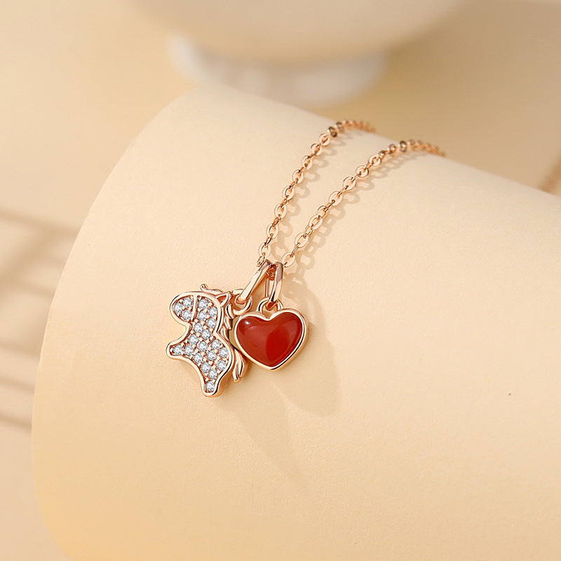 Women’s S925 Sterling Silver Year of the Horse Necklace – Zodiac Birth Year Jewelry