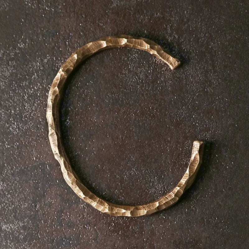 Tibetan Brass Cuff Bracelet Couple Jewelry with Sacred Design