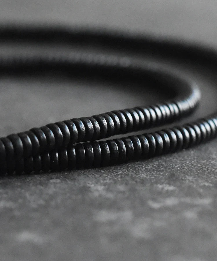 Ebony Wood & Brass Protection Bracelet – Multi-Layer Beads for Strength & Stability
