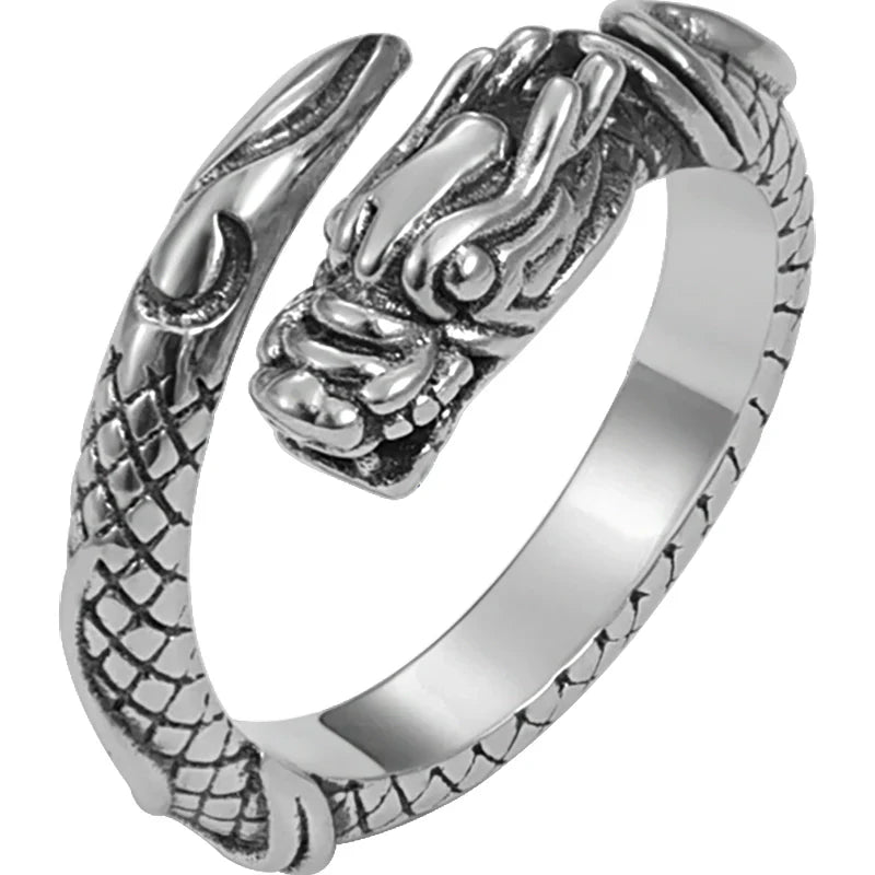 Buddha3bodhi Adjustable 925 Silver Chinese Dragon Ring