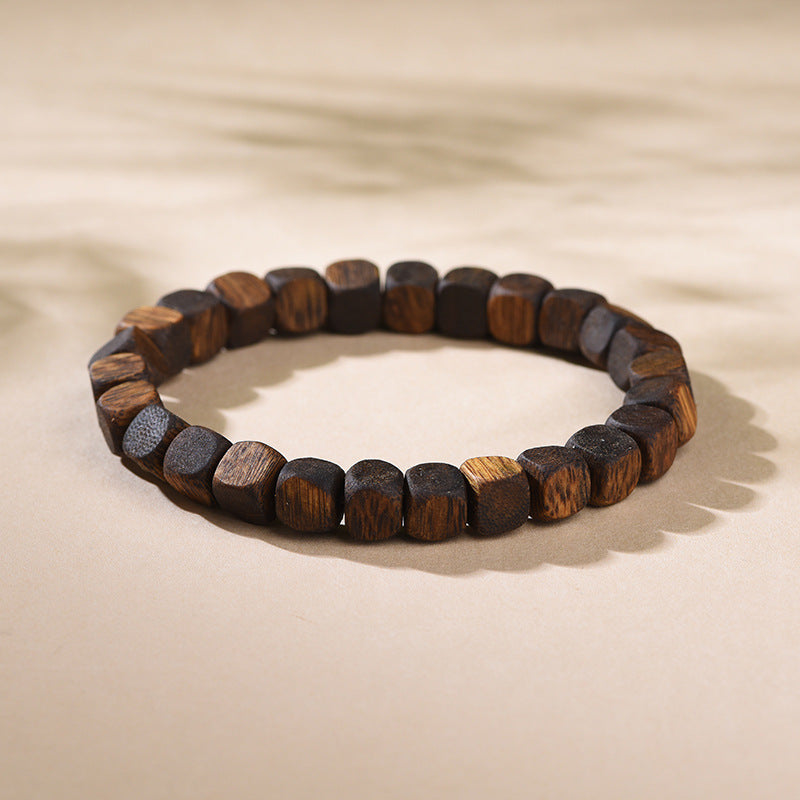 Natural Hainan Qi Nan Agarwood Square Bead Bracelet