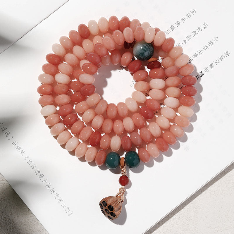 Fresh & Serene 108 Bodhi Mala Bead Bracelet with Boxwood Lotus Pod – Multiple Minimalist Styles Available